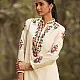 shop Hand Embroidered Chanderi - Kurta with Cigarette Pant, Organza Dupatta (Set of 3)