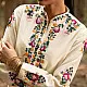 shop Hand Embroidered Chanderi - Kurta with Cigarette Pant, Organza Dupatta (Set of 3)