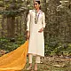 shop Hand Embroidered Chanderi - Kurta with Cigarette Pant, Organza Dupatta (Set of 3)