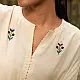 shop Hand Embroidered Chanderi Kaftan with Pant (Set of 2)
