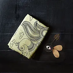Kopal | Handmade ~ Kalamkari Silk Saree - Peacock Motif