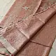 shop Linen Saree - Hand Embroidered - Light Orange