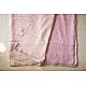 shop Handloom Linen Saree - Hand Embroidered  - Baby Pink Color