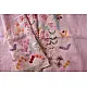 shop Handloom Linen Saree - Hand Embroidered  - Baby Pink Color