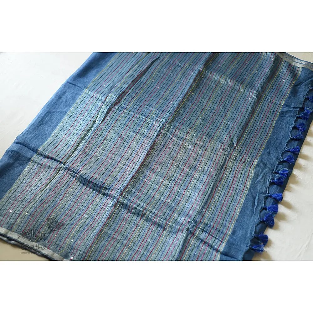 linen handloom saree