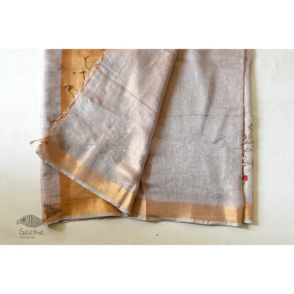 shop Handloom Tissue Linen Saree