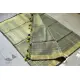 linen handloom saree - black and silver color