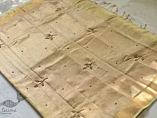 Kopal | Handloom Hand Embroidered Linen Saree ~ 2