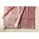 shop Handloom Tissue Linen Light Magenta Saree With Hand Embroidered