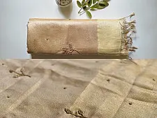 Kopal | Handloom Hand Embroidered Linen Saree ~ 2
