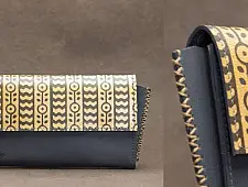 रिक्त . Rikt ~ Yellow Hand Printed Clutch Wallet | Dabu printed  Clutch