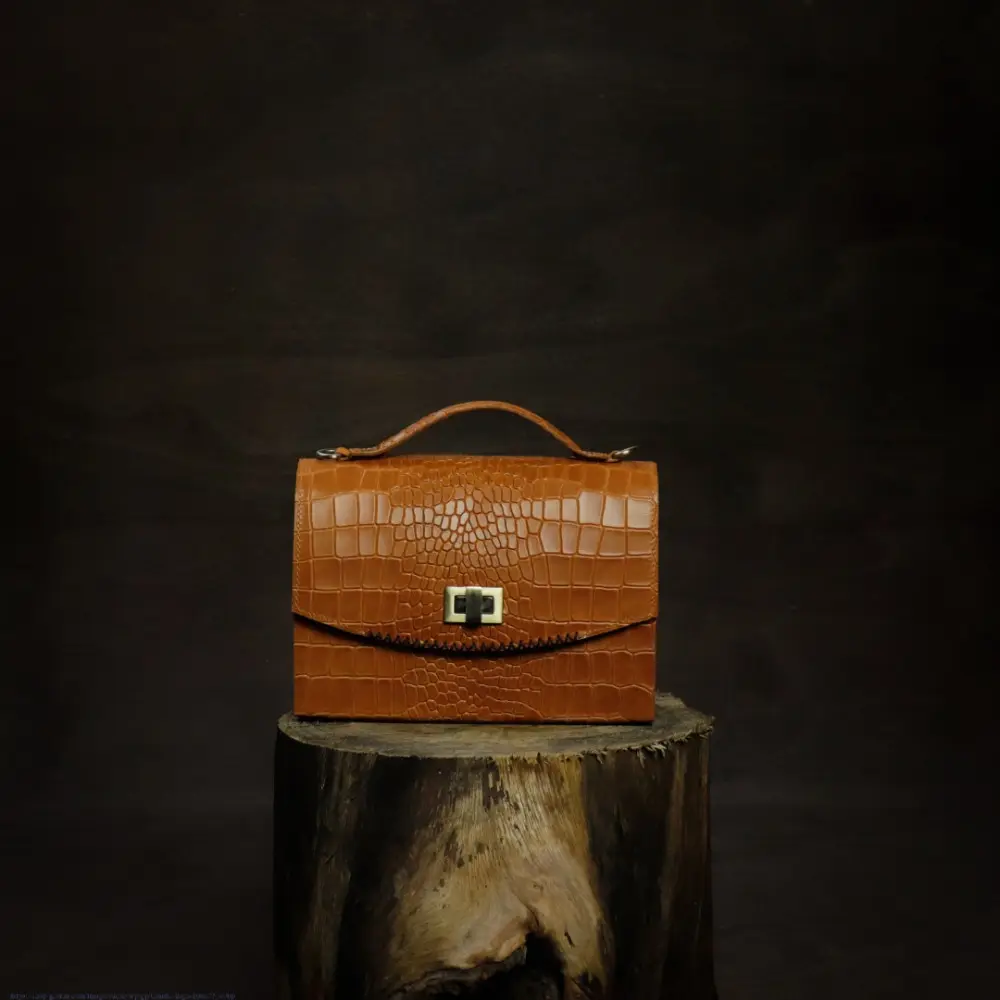 shop Leather ~ Box Sling - Light Tan
