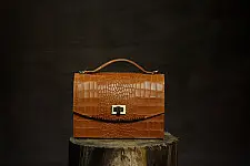 रिक्त . Rikt | Leather ~ Box Sling - Light Tan