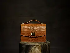 रिक्त . Rikt | Leather ~ Box Sling - Light Tan