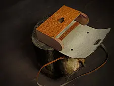 रिक्त . Rikt | Leather ~ Box Sling - Light Tan