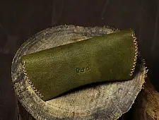 रिक्त . Rikt | Leather ~  Sunglass Case - Olive