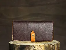 रिक्त . Rikt | Leather ~ Long Wallet - Wine