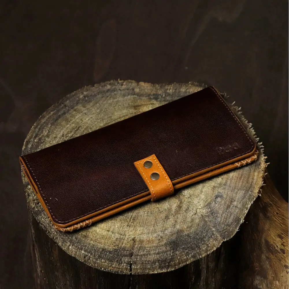 shop Leather ~ Long Wallet - Wine