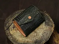रिक्त . Rikt | Leather ~ Small Clutch Wallet - Green
