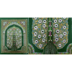 Art from Banni ~ Rogan Art Painting ( 15" X 12" ) - Green Background