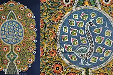 Art from Banni ~ Rogan Art Painting ( 20" X 12" ) - Morpankh