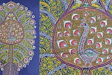 Art from Banni ~ Rogan Art Painting ( 20" X 12" ) - Peacock