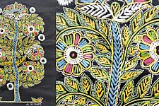 Art from Banni ~ Rogan Art Painting ( 10" X 6" ) - Black