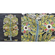 Art from Banni ~ Rogan Art Painting ( 10" X 6" ) - Black