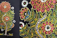 Art from Banni ~ Rogan Art Painting ( 10" X 6" ) - Sunflower