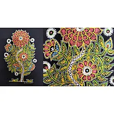 Art from Banni ~ Rogan Art Painting ( 10" X 6" ) - Sunflower