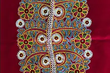 Art from Banni ~ Rogan Art Painting ( 10 x 6 inch ) - Maroon