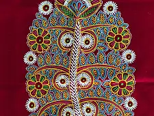 Art from Banni ~ Rogan Art Painting ( 10 x 6 inch ) - Maroon