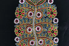Art from Banni ~ Rogan Art Painting ( 10 x 6 inch ) - Black