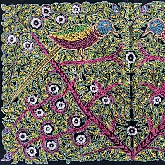 Art from Banni ~ Rogan Art Painting ( 20 x 12 inch ) - Bird