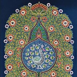 Art from Banni ~ Rogan Art Painting ( 20 x 12 inch ) - Navy Blue