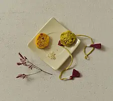 Threads of Tradition | Handmade Fabric Bhai Bhabhi Rakhi Set