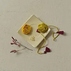 Threads of Tradition | Handmade Fabric Bhai Bhabhi Rakhi Set