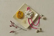 Threads of Tradition | Bhai Bhabhi Rakhi Set - Cotton Fabric