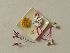 Threads of Tradition | Bhai Bhabhi Rakhi Set - Cotton Fabric