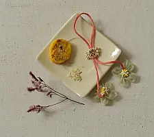 Threads of Tradition | Kundan Rakhi Set For Bhai & Bhabhi