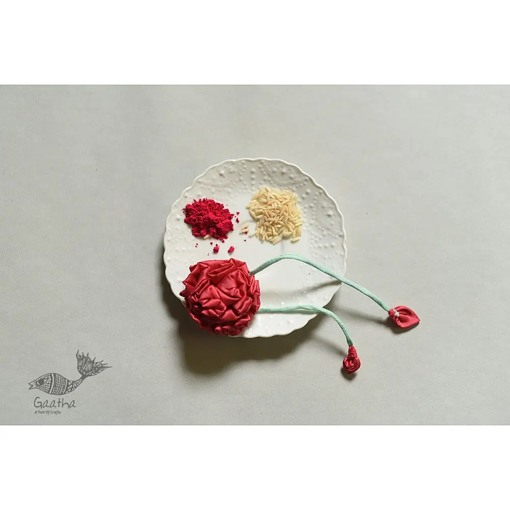 handmade chanderi fabric rakhi reusable