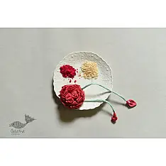 Threads of Tradition | Rani Pink Rose Fabric Rakhi 