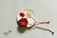 Threads of Tradition |Chanderi Fabric Rakhi - Hadndmade & Reusable 