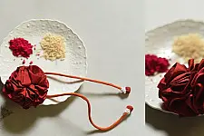Threads of Tradition |Chanderi Fabric Rakhi - Hadndmade & Reusable 