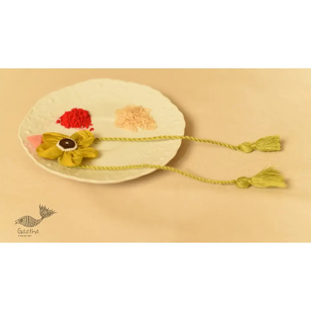 Handmade Fabric Bhai Rakhi (Chanderi Fabric)
