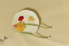 Threads of Tradition ~ Handmade Fabric Bhai Rakhi - Flower Rakhi