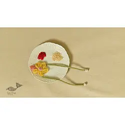 Threads of Tradition ~ Handmade Fabric Bhai Rakhi - Flower Rakhi
