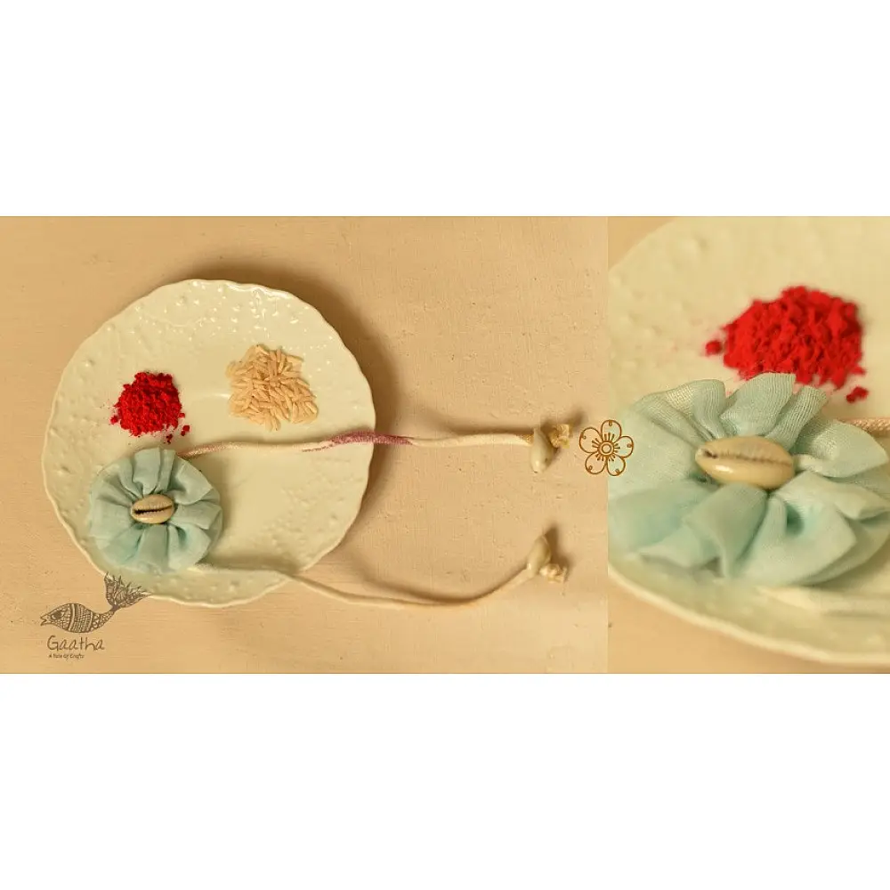 Handmade Fabric Bhai Rakhi (Chanderi Fabric)