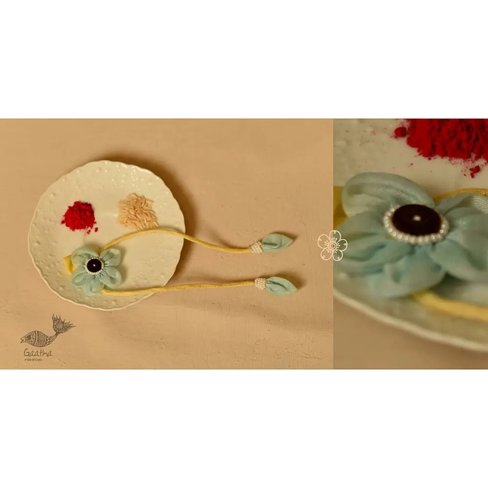 Handmade Fabric Bhai Rakhi (Chanderi Fabric)