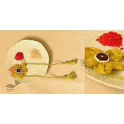 Threads of Tradition ~ Handmade Fabric Bhai Rakhi (Chanderi Fabric) C